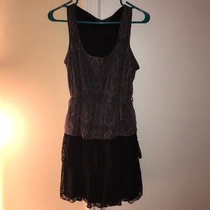Gray and black lace spring dress